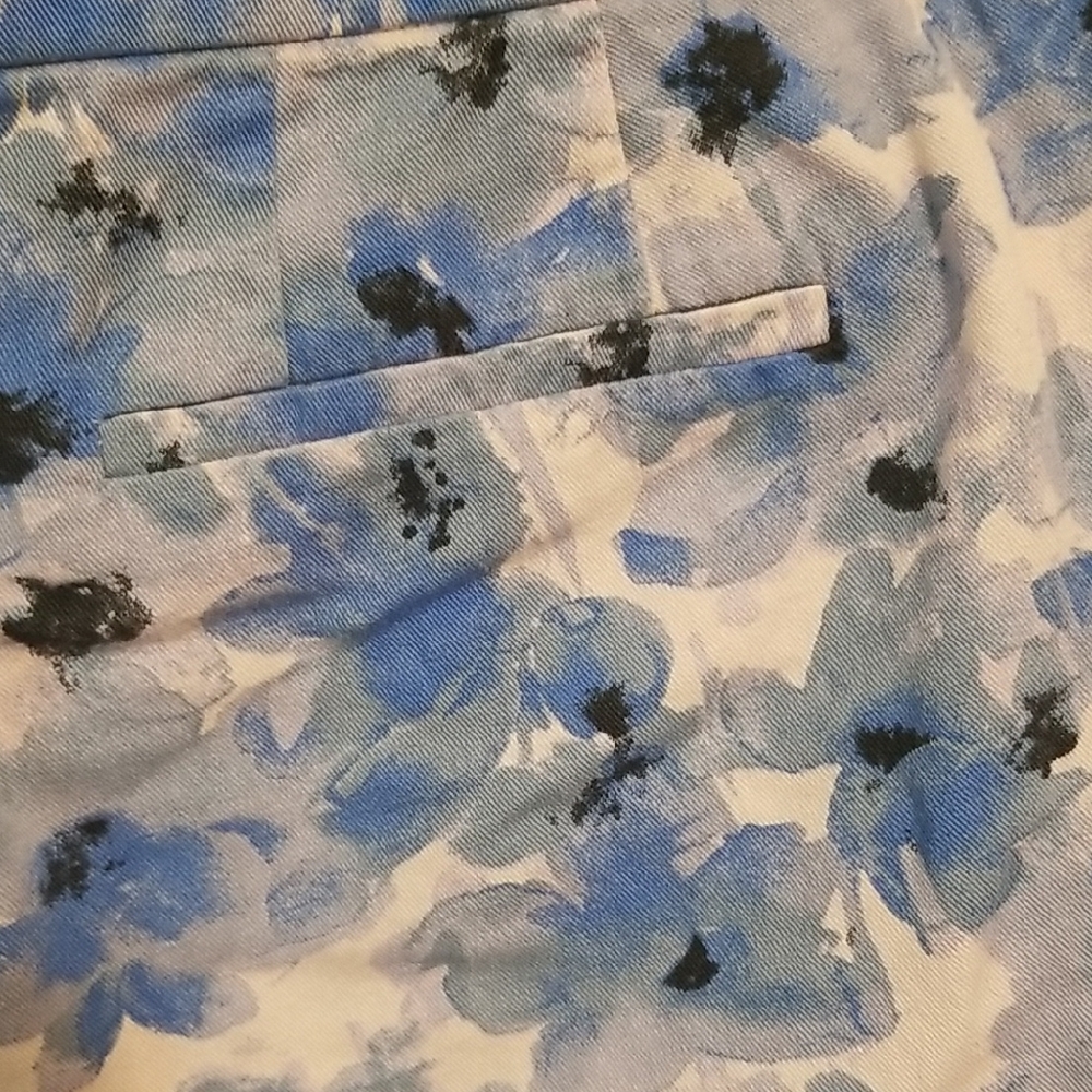 J.Crew 100% Cotton Womens Blue Pink Floral Stretch Chino Mid Rise Shorts Size 10 - Picture 8 of 11